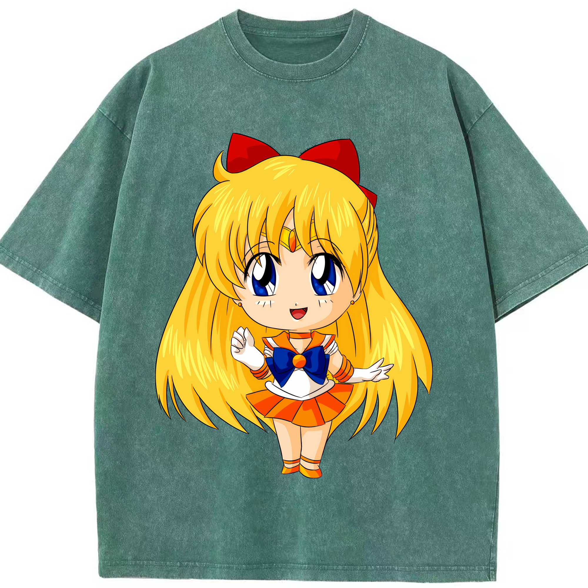 （画像用） 美少女戦士セーラームーン 愛野 美奈子 あいの みなこ Sailor Moon Aino Minako 綿100% ヴィンテージ風 半袖Tシャツ（フロントプリント）